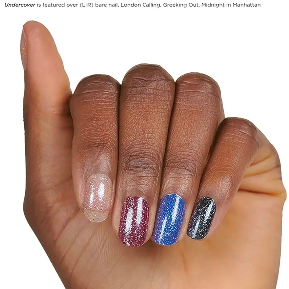 *Retired* Color Street: Undercover | Silver Gold Glitter Clear Overlay Blue - Picture 14 of 16